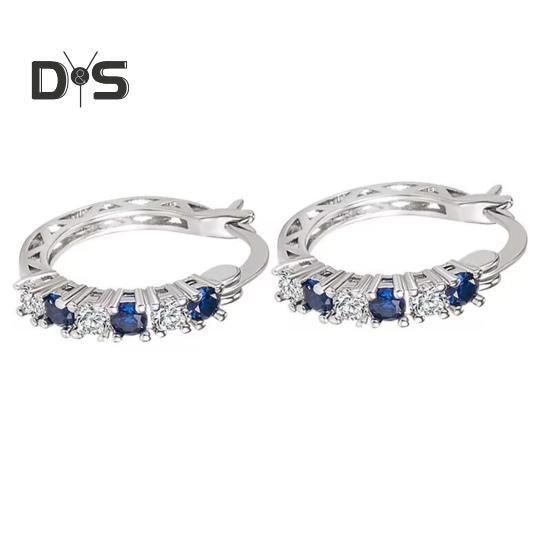 Серебряные серьги-кольца для женщин Серьги-кольца с кубическим цирконием на День матери Подарки на годовщину, день рождения