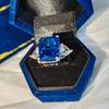 Shiny Colored Ice Flower Cut Zircon Grand Carat 925 Sterling Silver Gorgeous Elegant Ladies RingGood product