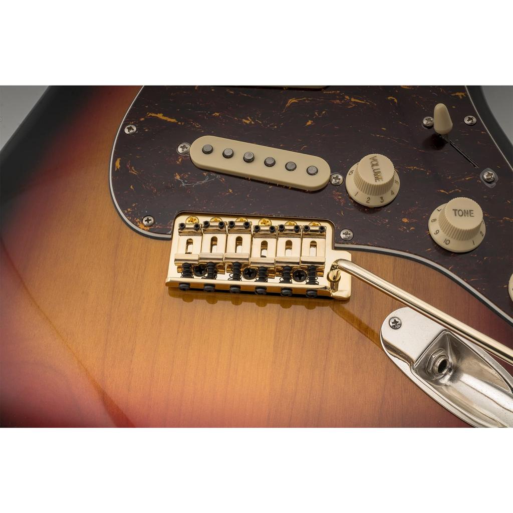 Musiclily Pro String Pitch Vintage Tremolo Unit Bridge со стальными седлами для гитары Fender American Vintage Strat Electric Gold 11,3 мм,