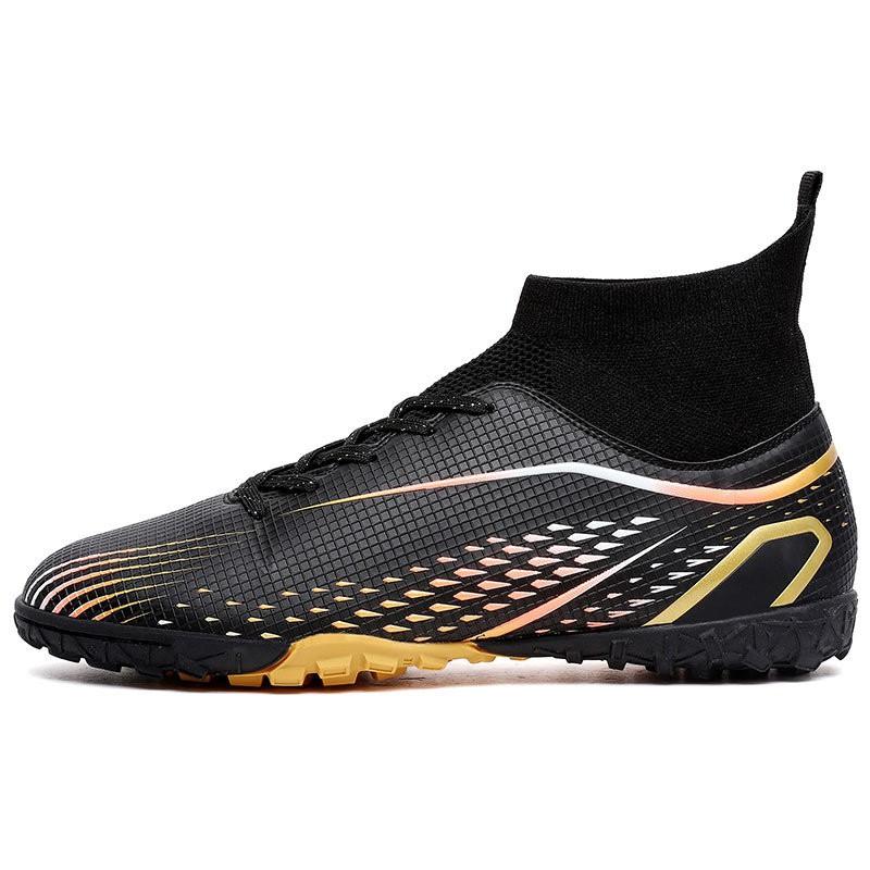 Mens Womens High-Cut Football Cleats Natural Artificial Turf Breathable Mesh Lining Rubber Outsole Long Molded Studs