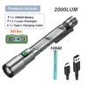 Мини-фонарик 2000 лм, перезаряжаемый через USB, маленький фонарик с клипсой, магнитный карманный фонарь для кемпинга, походов, экстренных ситуаций