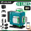 16 Lines Laser Level 4D Green Line 360° Horizontal Vertical 30m APP Remote Control Super Power Laser Level Instrument