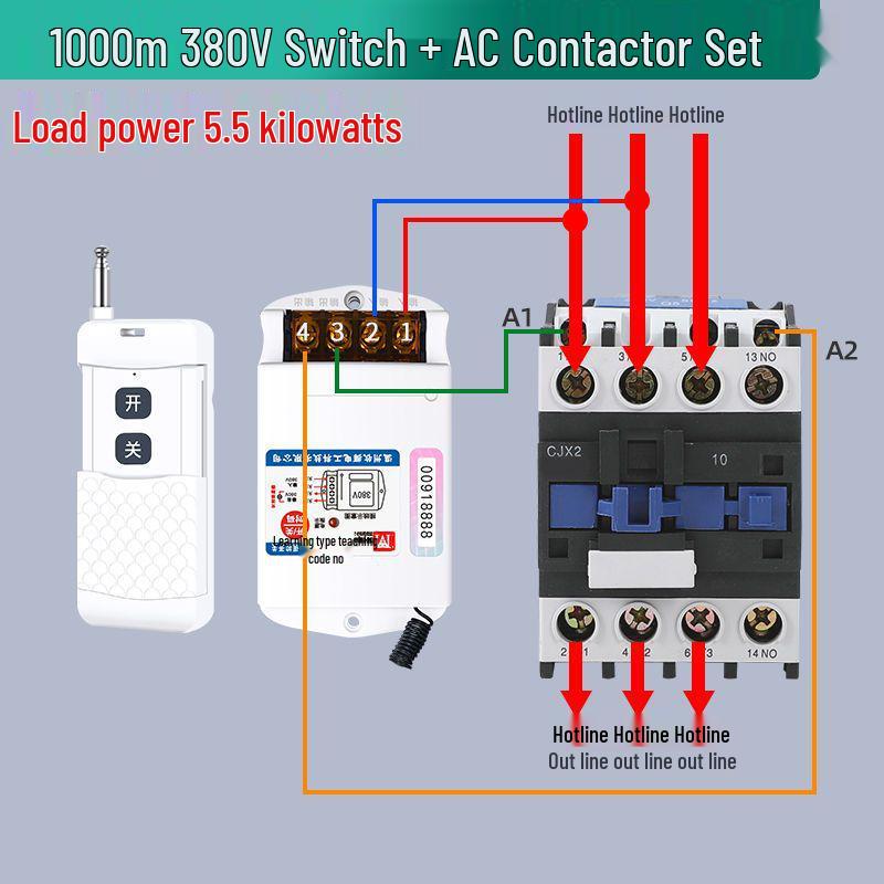 Mushi Lion High-Power Wireless Remote Control Switch for 220V/380V Water Pump Irrigation