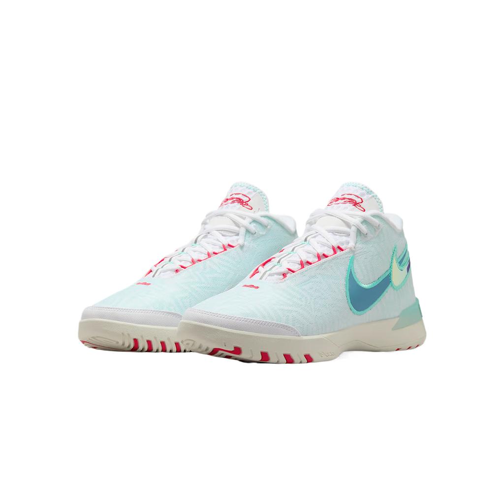 Nike Zoom LeBron NXXT Genisus EP Белые Шторм Эгейского моря Мужские Кроссовки Аврора-Зеленый Сирена-Красный HF0711-101