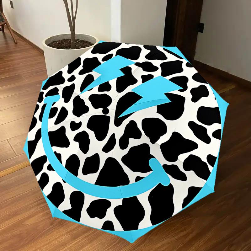 1PC cow print Umbrella-8-Rib Reinforced, Automatic Open, Lightweight & Durable, Cute Fashion Accessory for Outdoor-A1282