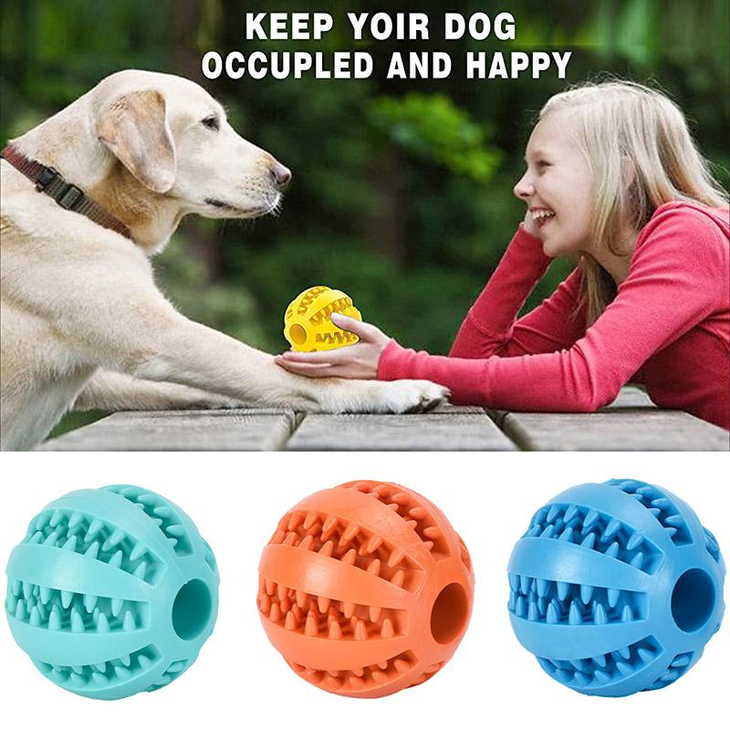 Natural Rubber Pet Dog Toys Dog Chew Toys Tooth Cleaning Treat Ball Extra-tough Interactive Elasticity Ball For Pet Accessories