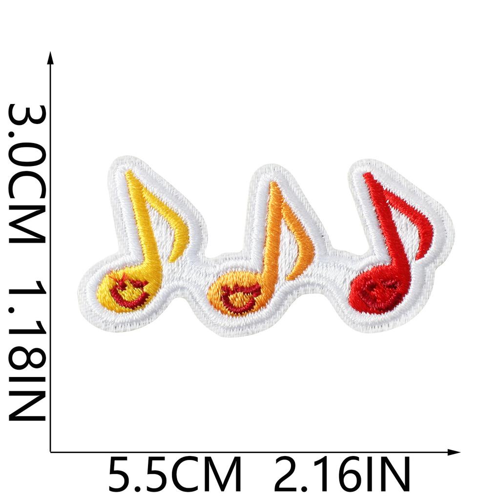 Iron-On Embroidery Patch, Music Note & Earphone Love Cloth Sticker, Decorative Applique For Clothes Schoolbag, Boys Diy Accessories