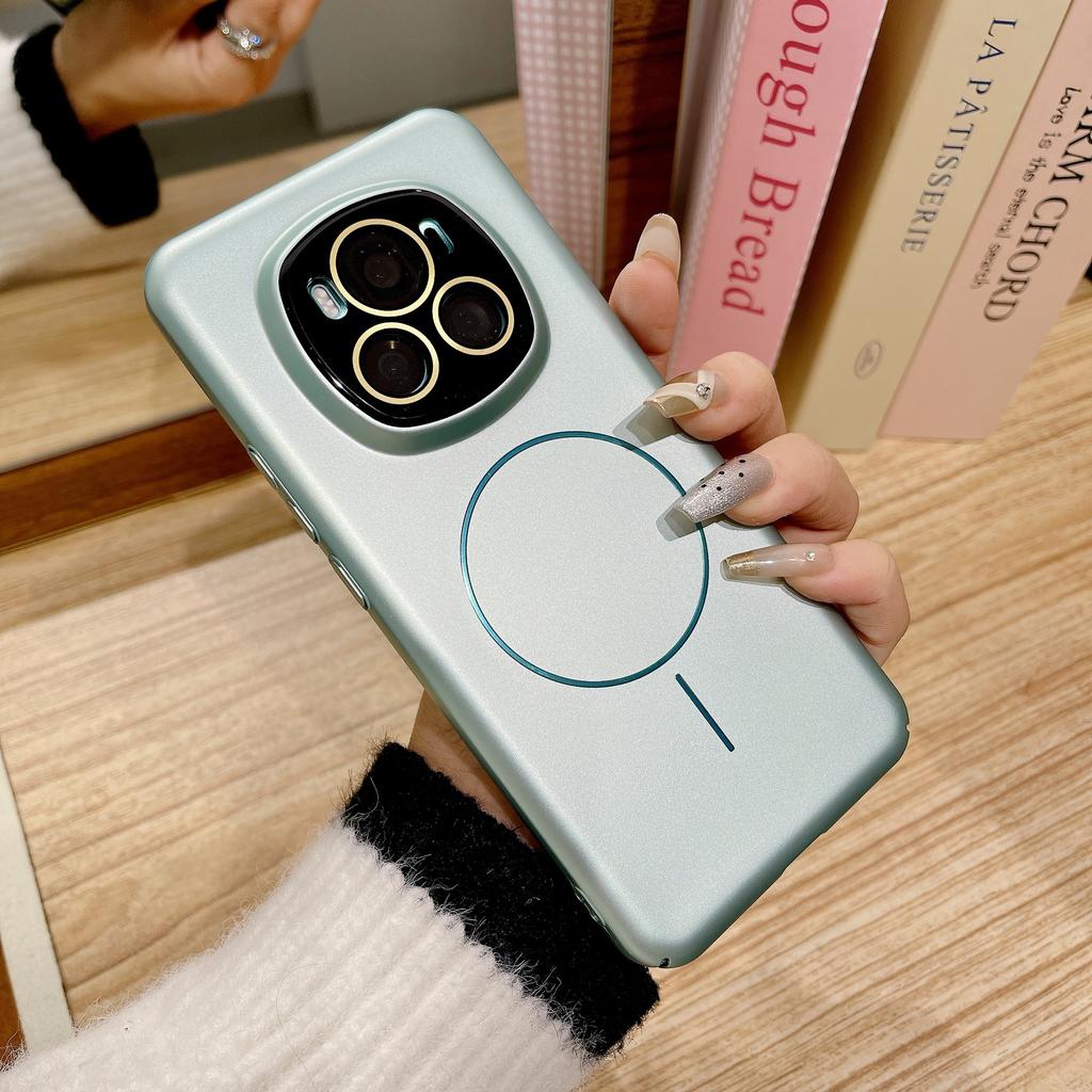 Ультратонкий Luanjin матовый инжекция масла ощущение кожи подходит для Honor magic6pro тонкое кольцо магнитный чехол для мобильного телефона 100 линзовый фильм