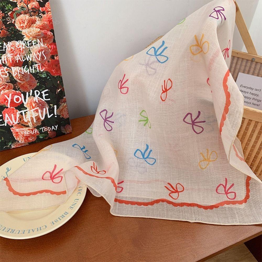 Elegant Sweet Bowknot Turban Korean Triangular Hair Band Elegant Fresh Small Scarf Girls