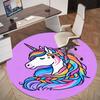 1PC Rainbow Unicorn Round Chair mat Area Rug - Non-Slip, Floor Mat for Office, Bedroom, and Indoor Decor -Gift D1127180