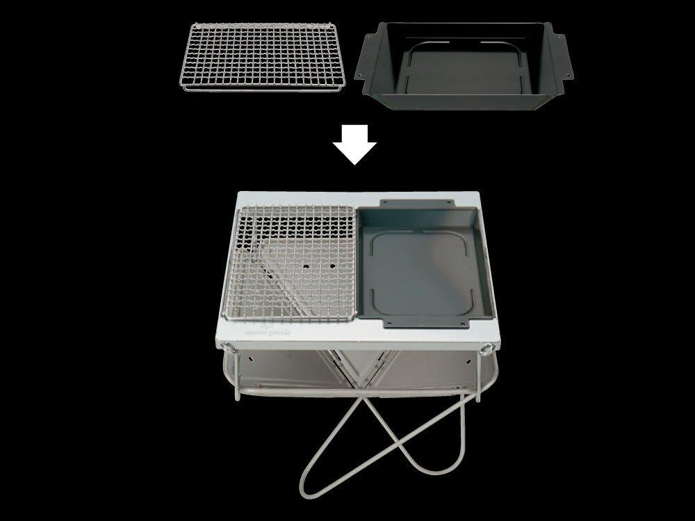 Подставка для костра Snow Peak с грилем Ami из нержавеющей стали Half PRO для кемпинга на открытом воздухе S-029HA [для 1-2 человек]