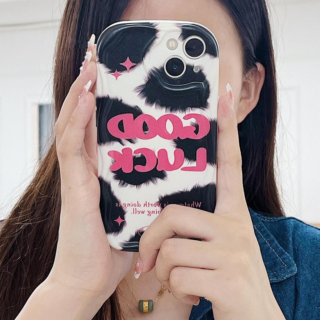 Милый силиконовый чехол для Infinix Hot 30i Xiaomi Redmi Note 12 11 iPhone 15 14 13 Samsung A54 A34 Funda окрашенный мультяшный черный точечный чехол Мягкий бампер из ТПУ