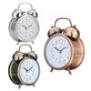 Classic Silent Double Bells Quartz Movement Bedside Table Retro Mini Alarm Clock