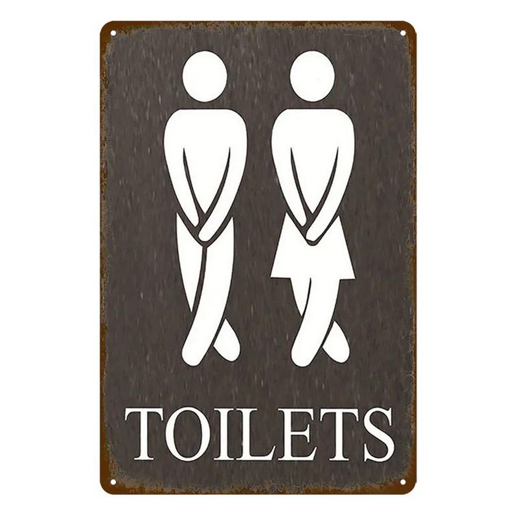 Metal Tin Signs Restroom Toilet Wall Decoration Plaque Vintage Art Poster Iron Painting for Man Cave Home Cafe Bathroom Club