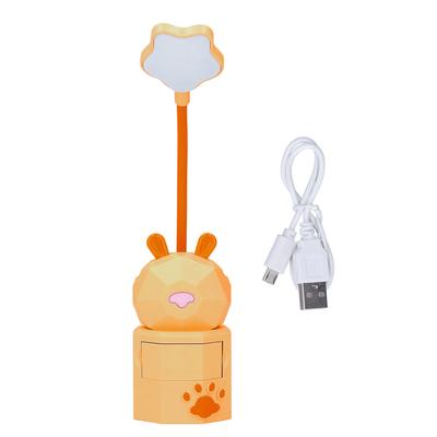 Детская лампа для чтения Мультяшный кролик USB-зарядка Всенаправленная гибкая шея Безопасная Прочная Коробка для хранения Теплый свет Детский стол
