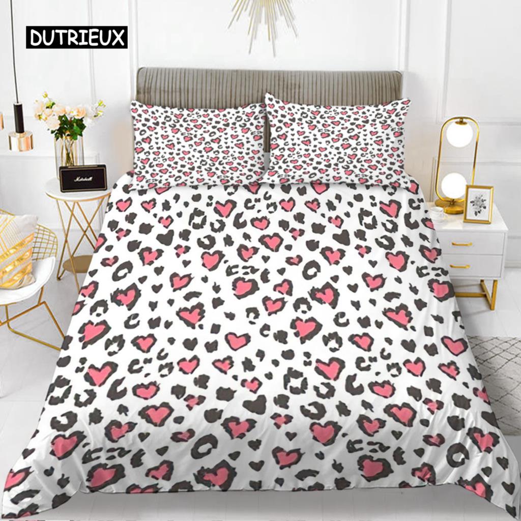 Комплект постельного белья с леопардовым принтом, розовый, шикарный, для девочек, комплект постельного белья с принтом гепарда для мальчика-подростка, полиэстер, наволочка с изображением диких животных