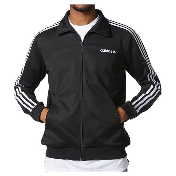 adidas Трикотажная куртка с воротником-стойкой, мужская верхняя одежда, черный цвет DW4598