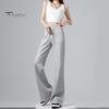 Женские расклешенные брюки с эластичной высокой талией, регулируемые на шнурке, спортивные свободные брюки с карманами, повседневные однотонные повседневные брюки
