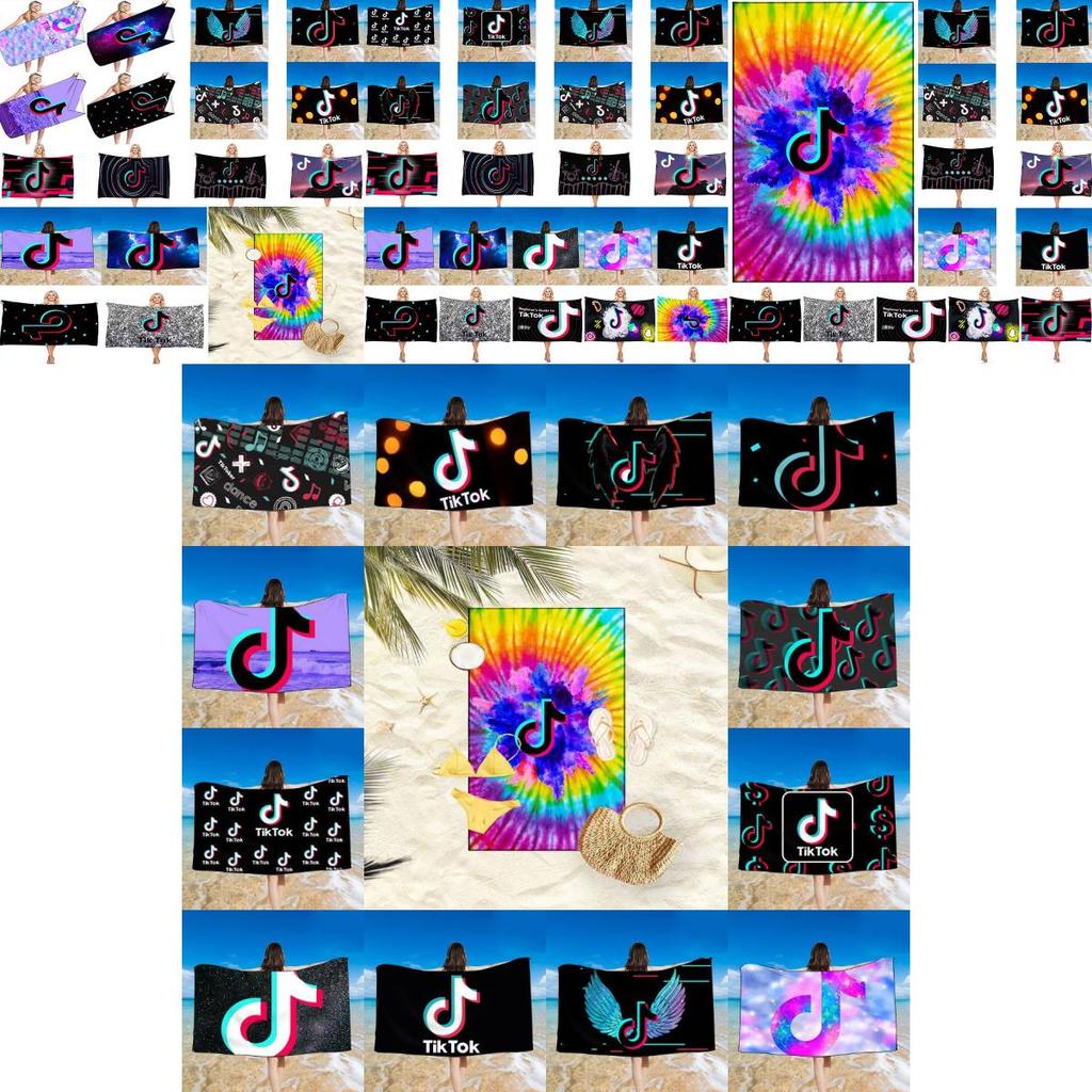Яркое полотенце с принтом Tiktok, идеально подходит для плавания, купальных костюмов и использования в душе