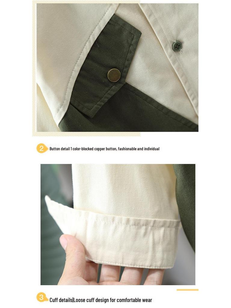 Детский уличный стиль осенний костюм-двойка: Свободная рубашка с длинным рукавом и брюки (Тенденция 2025 года)