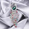 Антибликовая булавка для корсажа, высококачественная брошь в виде павлина со стразами, аксессуары для одежды в стиле ретро