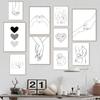 Black and White Line Canvas Painting Couple Hand Love Kiss Posters Nordic Simple Wall Art Prints Pictures For Living Room Decor