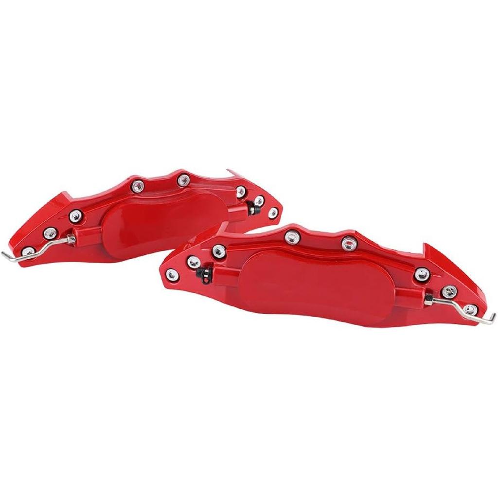 Brake Caliper Covers, Left Right Universal Red Aluminium Alloy Brake Caliper Covers, For 16-17 Inch Wheels (L)