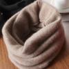 Pure Wool Knitted Ring Scarf Elegant Neckerscarf Female Soft Warm Cashmere False Collar Neck Warmer Hairband Winter