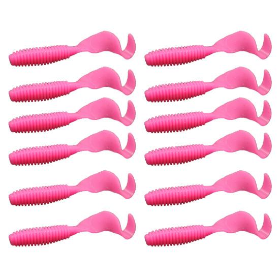 12 шт., 6 см, разноцветная искусственная завитковая червь, мягкая приманка