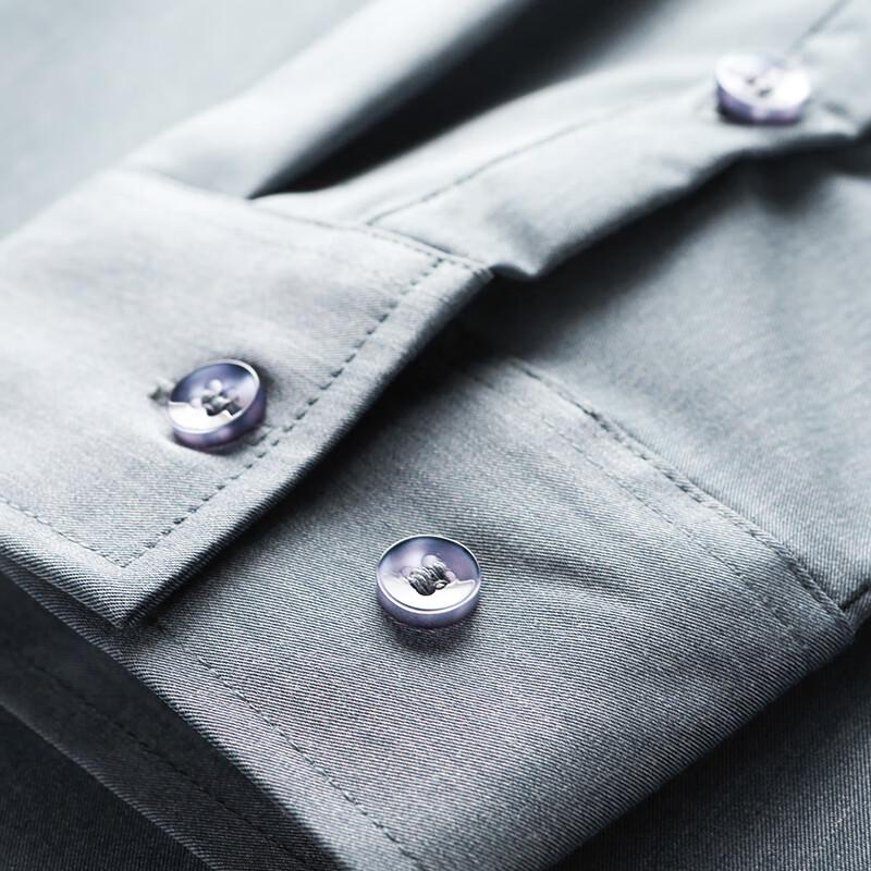 Мужская гладкая рубашка с драпировкой в стиле business casual с длинным рукавом