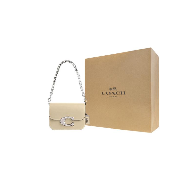 COACH IDOL Cow Leather Messenger Bag, One Shoulder Handbag Small Women's Ecru CM557-LHVT5