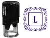 Printtoo Self Inking Rubber Stamp Square Swirl Border L Alphabet Monogram Initial R-40 Office