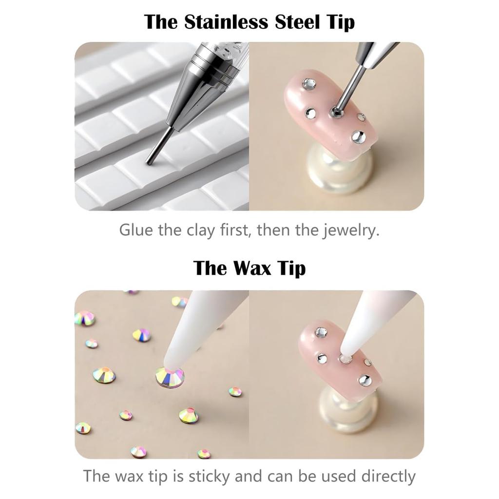 Инструмент для подбора страз, ручка для точечной росписи, двусторонний инструмент для подбора страз, драгоценных камней, кристаллов, заклепок, восковой карандаш, маникюр, нейл-арт, инструмент для DIY-декора