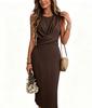 Wind women's clothing sexy and elegant hip skirt one-step skirt pleated slim-fitting sleeveless dress