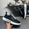 Men's New Leather Sneakers Trend Versatile Casual Shoes Soft Sole Comfortable Running Shoes Fashion Street Style