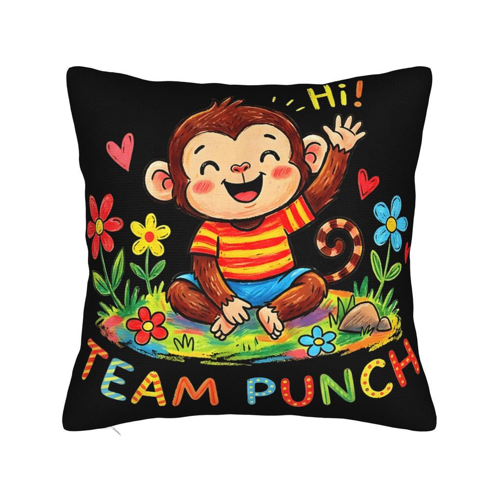 Baby Monkey Punch I Love Punch Pillow Cover Novelty Pillow Case For Sofa Home Decoration Design Pillowcases Gift