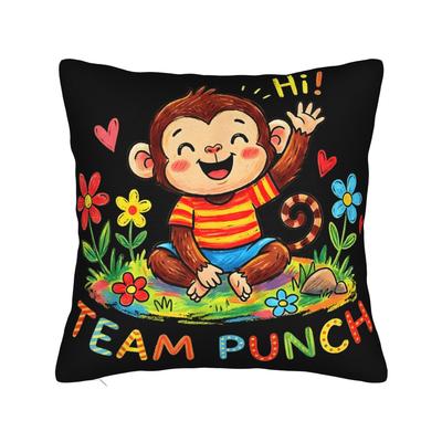 Pillow Case Monkey Punch Baby Cute Little Monkey Raise His Hand Soft Pillow Cover For Wedding Party Decor Morden Pillowcases