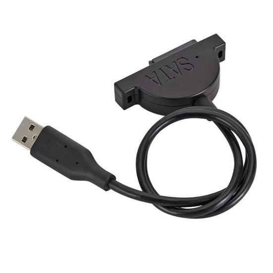 USB 2.0 To 7+6 13-Pin SATA Adapter Cable for Laptop Compact Disc DVD ROM Drive 480Mb/s High Speed Transfer DVD Optical Drive Convertor Cord