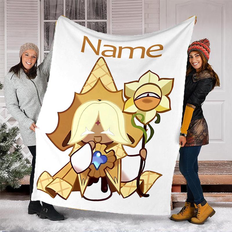 Personalized Custom Name Blanket - Cookie Run Kingdom Print Design,Blanket for Sofa,Bed,Travel,Camping - Soft and Warm, Great Gift