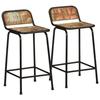 VidaXL Bar Stools Set of 2 46x35.5x80cm Reclaimed Solid Wood, Chair, Kitchen Bar Chair, Bistro Chair 4013532