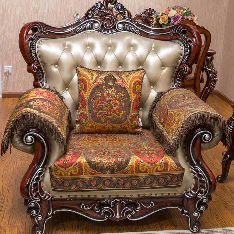 American Style Sofa Cover Anti Slip High-end Chenille Fabric All Season Universal Sofa Cushion Home Decor Sofa Protective Cover