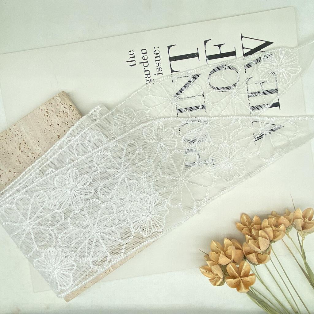 Французский кружевной вышитый шелковый шарф-повязка на голову - Супер Фея Милая Лента для волос