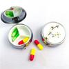 Metal Pill Boxes Stainless Steel Round Pill Boxes Medicine Organizer Container Medicine Case Splitters Pill Candy Box