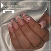 Glittering Diamond Flower French Manicure Nail Tips - Wearable European & American Style