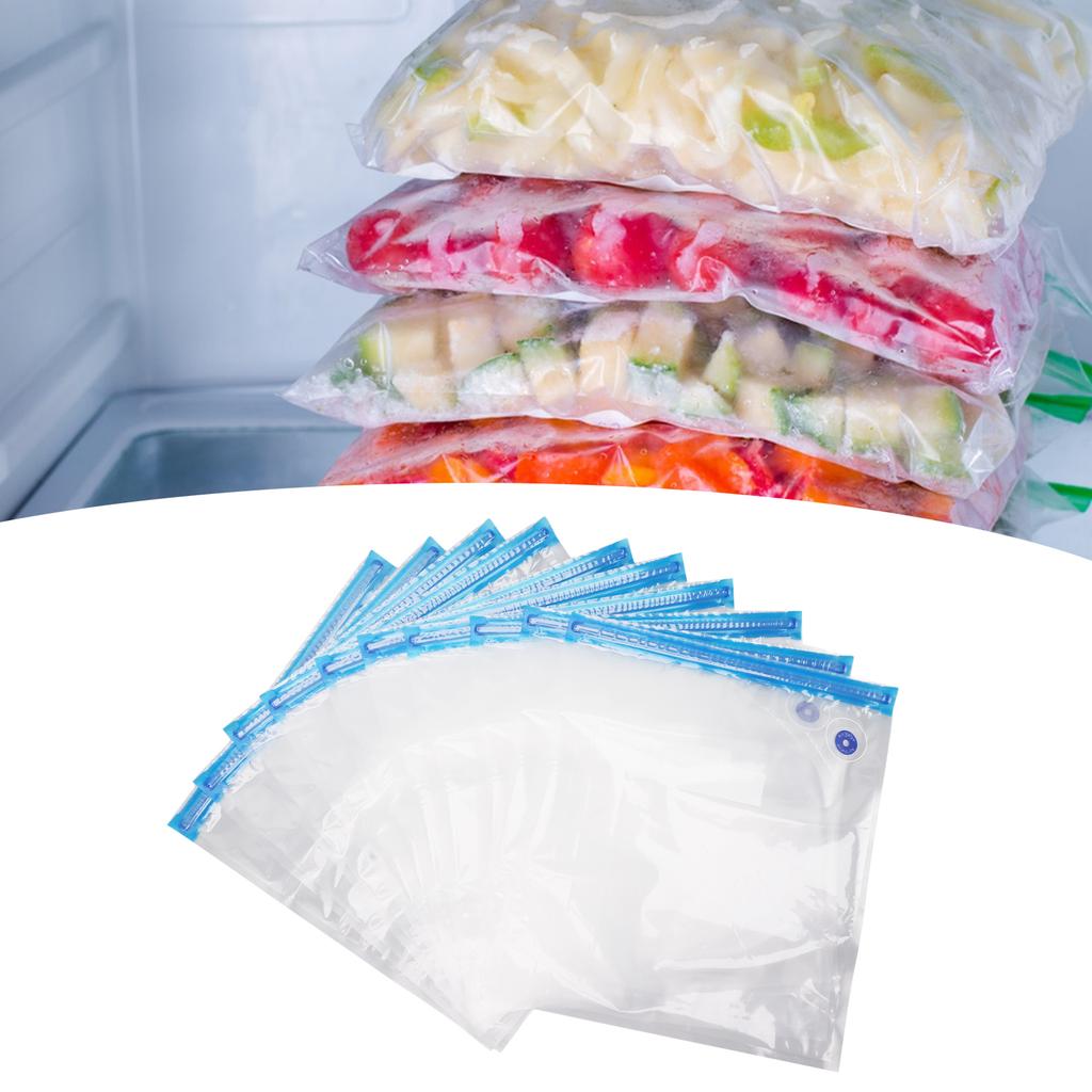 10Pcs Food Vacuum Bag Odorless Space Saving Vacuum Bag with Pump for Home Sup market