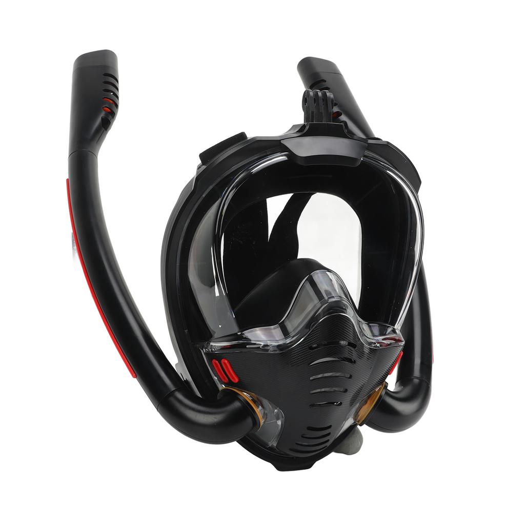 Маска для лица с трубкой, противотуманная, панорамный обзор 180 градусов, регулируемая, полнолицевая маска для сноркелинга с