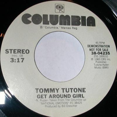 7-дюймовая пластинка TOMMY TUTONE - Get Around Girl 3804235 Columbia 1983 США Рок Б/У