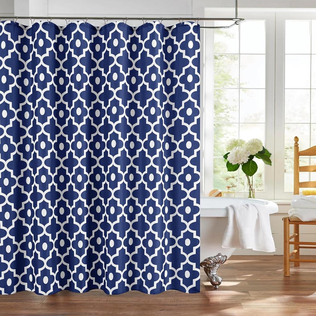 Рождественские Текстурированные Тканевые Шторы для Душа Охотничий Зеленый Марокко Жемчужный Принт Лен Штора для Ванны и Душа Для Декора Ванной Комнаты,