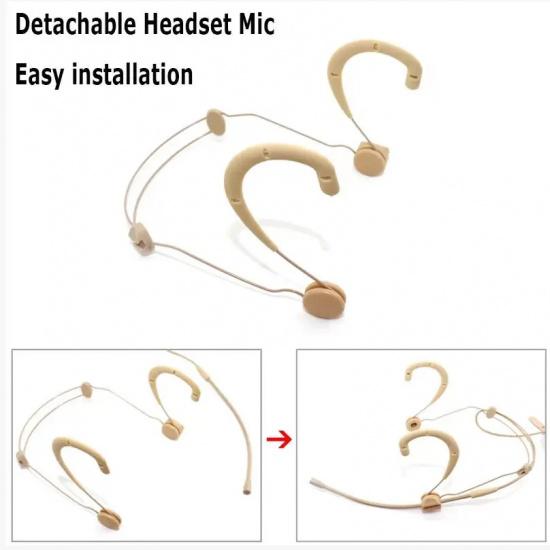 Pro Beta53 Cardioid Headset Microphone Work with Shure Sennheiser MiPro AKG Wireless Systems - TA4F TA3F 3.5mm Jack for Choose