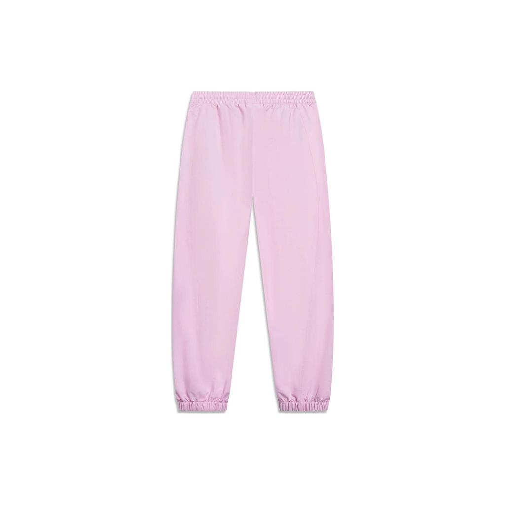 Женские брюки прямого покроя с манжетами и вышитым логотипом серии Li Ning China Culture Series, цвет вишневый-розовый AYKT170-3